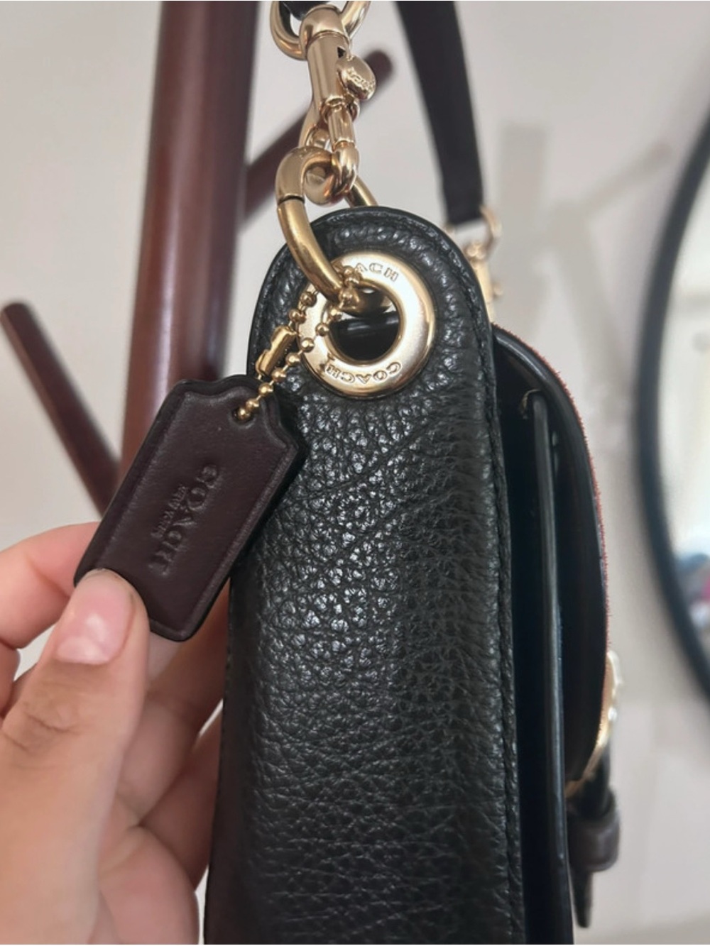 Coach Crossbody Saddle Bag in Rust Suede and Brown - Picture 4 of 8
